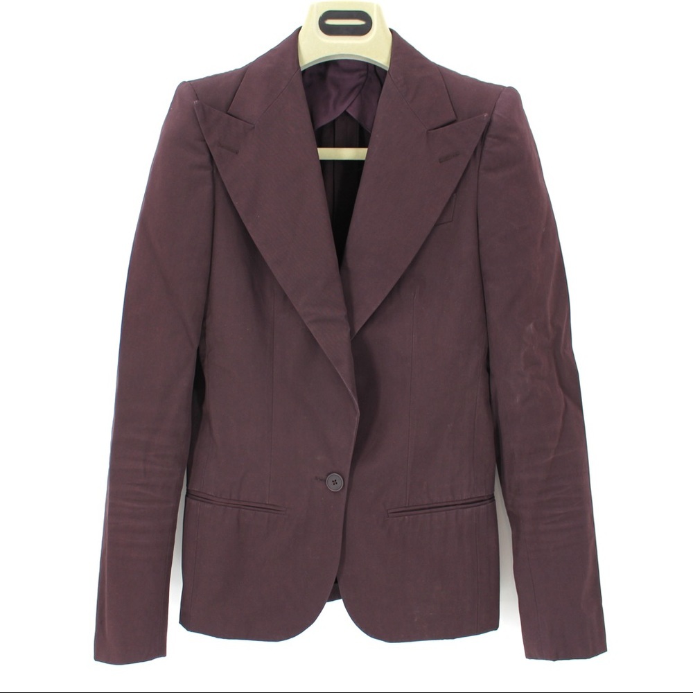 Bottega Veneta Plum Purple Blazer Single Breasted Jacket 40 XS Small Cupro